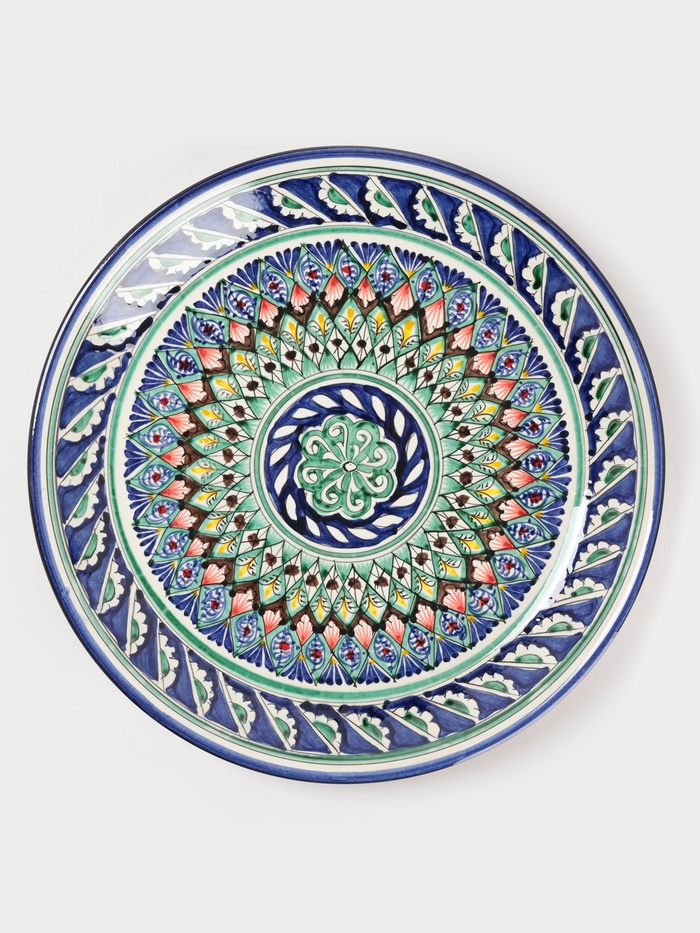 Ляган узбекский Риштанская Керамика «Орнамент», d=36 см, синий - Фото 1