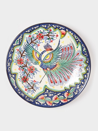 Ляган узбекский Риштанская Керамика «Жар-птица», d=41 см, разноцветный