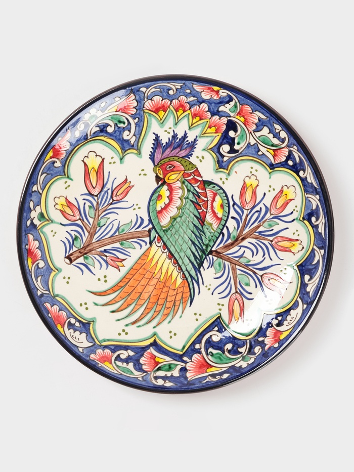 Ляган узбекский Риштанская Керамика «Жар-птица», d=32 см, синий - Фото 1