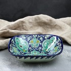 Салатница Риштанская Керамика "Цветы", 19 см, синий - фото 4569999