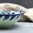 Салатница узбекская Риштанская Керамика «Цветы», 19×5.5 см, синяя - Фото 3