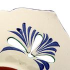 Фруктовница Риштанская Керамика "Цветы", 27 см, синее, рифлёное, овальное - Фото 4