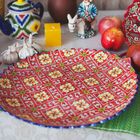 Ляган в форме листка, 41 см, красный, узор жёлтые цветы - Фото 5