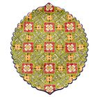 Ляган в форме листка, 41 см, зелёный, жёлто-красный орнамент - Фото 2