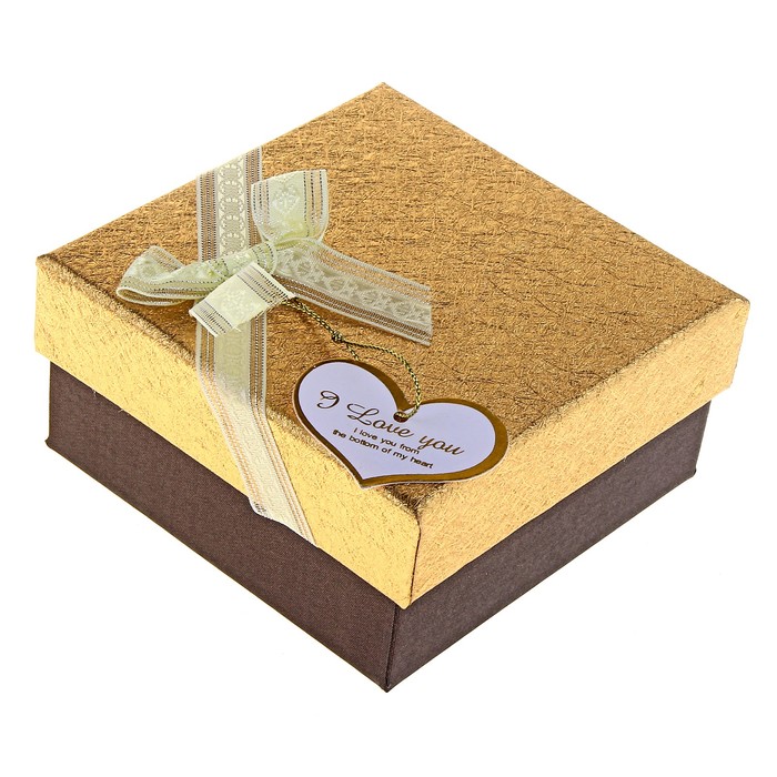 Коробка подарочная "Блестка", золотой, 11 х 11 х 5 см - Фото 1