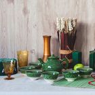 Набор чайный, риштанская роспись, 9 предметов, зелёный: чайник 0.8 л, пиалы 0.3 л - Фото 12