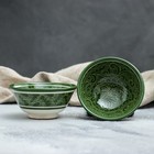 Набор чайный, риштанская роспись, 9 предметов, зелёный: чайник 0.8 л, пиалы 0.3 л - Фото 8