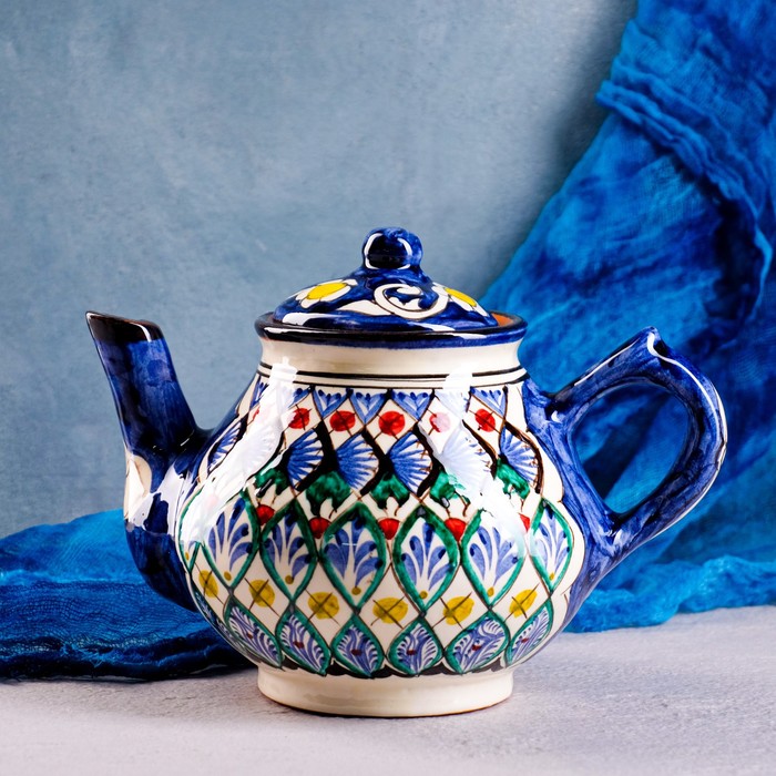 Набор чайный 9 предметов Риштанская Керамика (Чайник 0,8л,пиалы- 0,2) - фото 1905401672