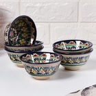 Набор чайный Шафран «Риштанская керамика», 9 предметов: чайник 800 мл, пиалы 6 шт. 200 мл, ляган, блюдце, разноцветный - Фото 3