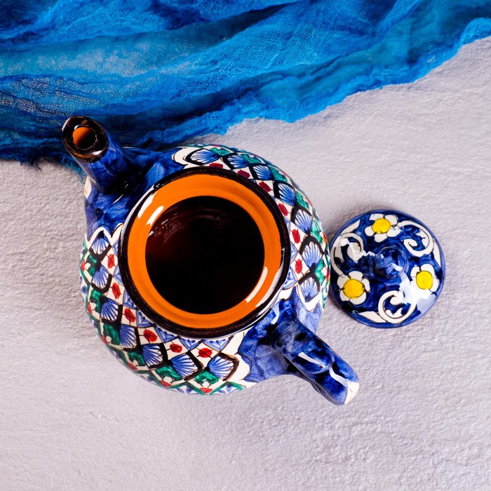 Набор чайный 9 предметов Риштанская Керамика (Чайник 0,8л,пиалы- 0,2) - фото 1905401673