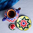 Набор чайный Риштанская керамика "Атлас №2", 9 предметов (чайник 1л, пиалы 0,3л), микс - Фото 5
