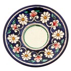 Чайная пара Риштанская Керамика "Цветы", 100 мл, (тарелка 10см, чашка 7,5см), синяя - Фото 7