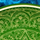 Ляган круглый, 31 см, риштанская роспись, зелёный - Фото 4