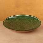 Ляган круглый, 31 см, риштанская роспись, зелёный - Фото 6