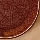 Ляган круглый, 31 см, риштанская роспись, коричневый - фото 4570106