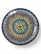 Ляган узбекский Риштанская керамика «Узоры», d=28 см, синий - Фото 6