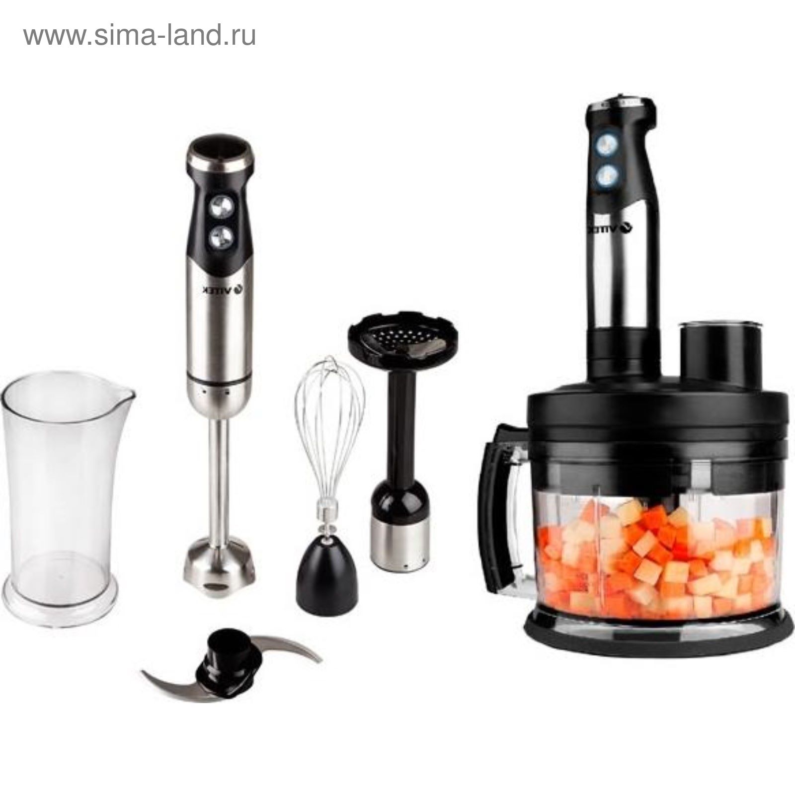 Блендер Vitek VT-3401 BK, 1000 Вт, измельчитель, черный (2307387 ...
