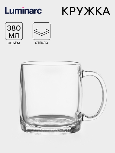 Кружка Luminarc Nordic Directoire, 380 мл, стекло, прозрачная