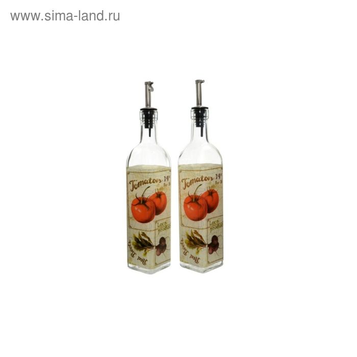 Набор бутылок для масла и уксуса «Овощи», 2 шт - Фото 1