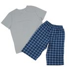 Комплект мужской (футболка, шорты), размер 46, цвет индиго (арт. 886/3) - Фото 2