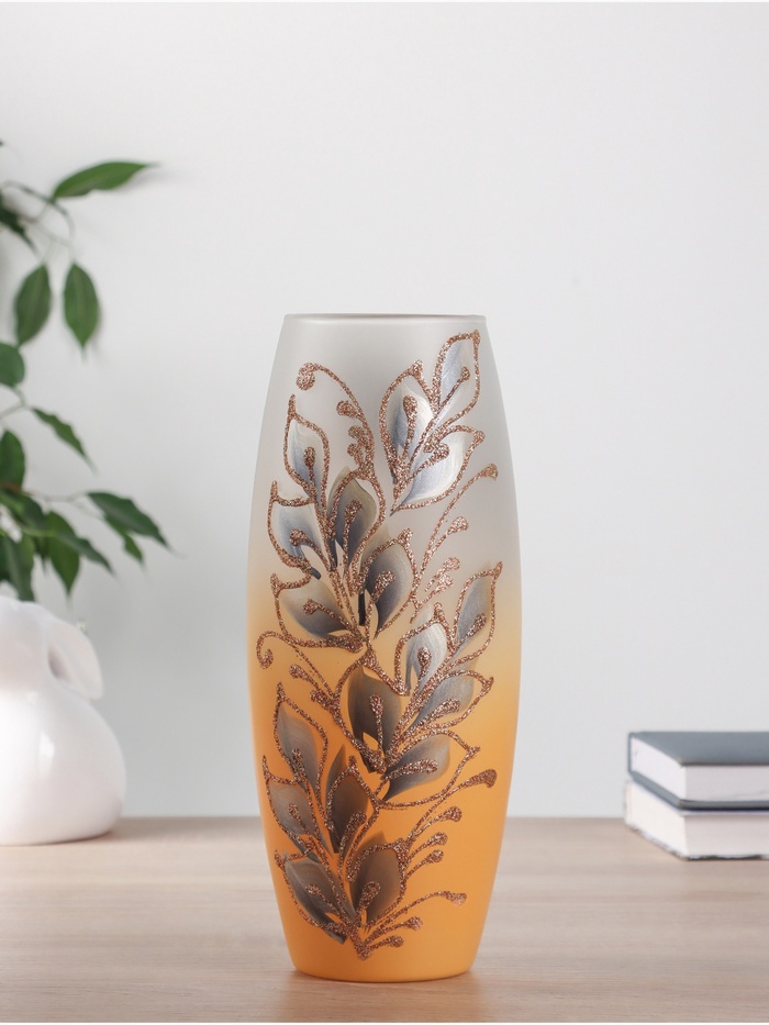 Ваза «Золотые лепестки», 7.5×11×26 см, стекло - Фото 1