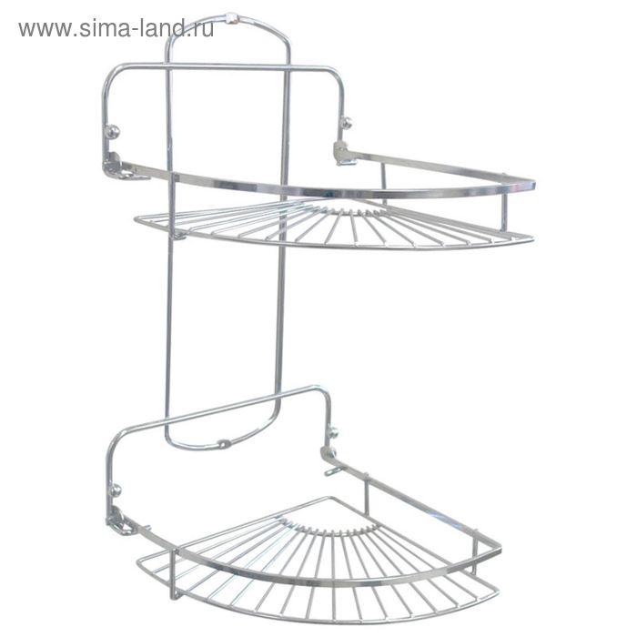 Угловая полка двухъярусная складная CHR-216, размер 20х20х37 см - Фото 1