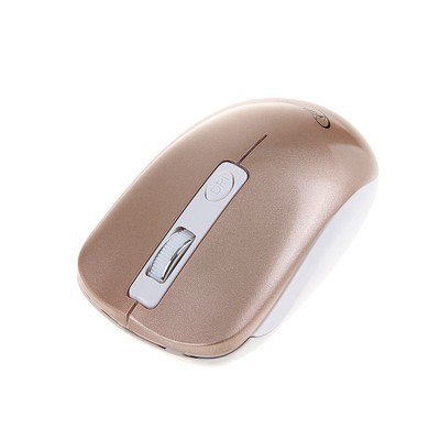 Мышь Gembird MUSW-400, беспроводная, бесшумная, 1600 dpi, 2xAAA, USB, золотистая