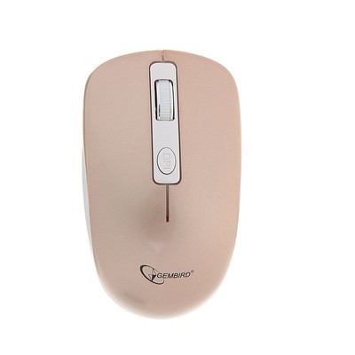 Мышь Gembird MUSW-400, беспроводная, бесшумная, 1600 dpi, 2xAAA, USB, золотистая