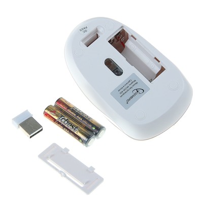 Мышь Gembird MUSW-400, беспроводная, бесшумная, 1600 dpi, 2xAAA, USB, золотистая