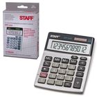 Калькулятор настольный металлический 12-разрядный STAFF STF-1212, двойное питание, 140х105 мм - Фото 1