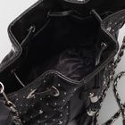 Сумка женская на шнурке, 1 отдел, наружный карман, цвет чёрный - Фото 5