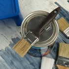 Кисть плоская ЛОМ, натуральная щетина, пластиковая рукоятка, 1.5", 38 мм - Фото 6