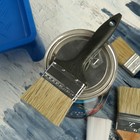 Кисть плоская ЛОМ, натуральная щетина, пластиковая рукоятка, 2.5", 63 мм - Фото 6