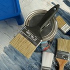 Кисть плоская ЛОМ, натуральная щетина, пластиковая рукоятка, 3", 75 мм - Фото 5