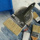 Кисть плоская ЛОМ, натуральная щетина, пластиковая рукоятка, 4", 100 мм - Фото 6