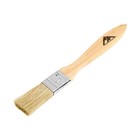 Кисть плоская ЛОМ, натуральная щетина, деревянная рукоятка, 1", 25 мм - Фото 3