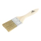 Кисть плоская ЛОМ, натуральная щетина, деревянная рукоятка, 2", 50 мм - Фото 3