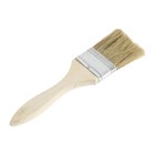 Кисть плоская ЛОМ, натуральная щетина, деревянная рукоятка, 2", 50 мм - Фото 5