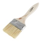Кисть плоская ЛОМ, натуральная щетина, деревянная рукоятка, 2.5", 63 мм - Фото 3
