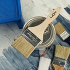 Кисть плоская ЛОМ, натуральная щетина, деревянная рукоятка, 2.5", 63 мм - Фото 5