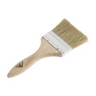 Кисть плоская ЛОМ, натуральная щетина, деревянная рукоятка, 3", 75 мм - Фото 5