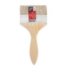 Кисть плоская ЛОМ, натуральная щетина, деревянная рукоятка, 4", 100 мм - Фото 5