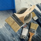 Кисть плоская ЛОМ, натуральная щетина, деревянная рукоятка, 4", 100 мм - Фото 6