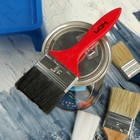 Кисть плоская ЛОМ, смешанная щетина, деревянная рукоятка, 2.5", 63 мм - Фото 5