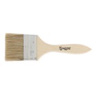 Кисть плоская ТУНДРА, смешанная щетина, деревянная рукоятка, 2.5", 63 мм - Фото 4