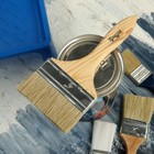 Кисть плоская ТУНДРА, смешанная щетина, деревянная рукоятка, 4", 100 мм - Фото 6