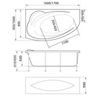 Ванна акриловая Poseidon JULIANNA, 160х95 см, левая, без каркаса и панели - Фото 5