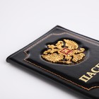 Обложка для паспорта, цвет чёрный - фото 9911538