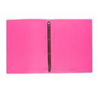 Папка на 4 кольцах А4, 24 мм ErichKrause Glance Neon, пластиковая, 500 мкм, тиснение - диагональ, вместимость до 100 листов, МИКС - Фото 2