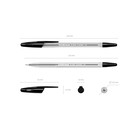 Ручка шариковая Erich Krause R-301 Classic Stick, узел 1.0 мм, чернила чёрные, длина линии письма 2000 метров, штрихкод на ручке - Фото 2